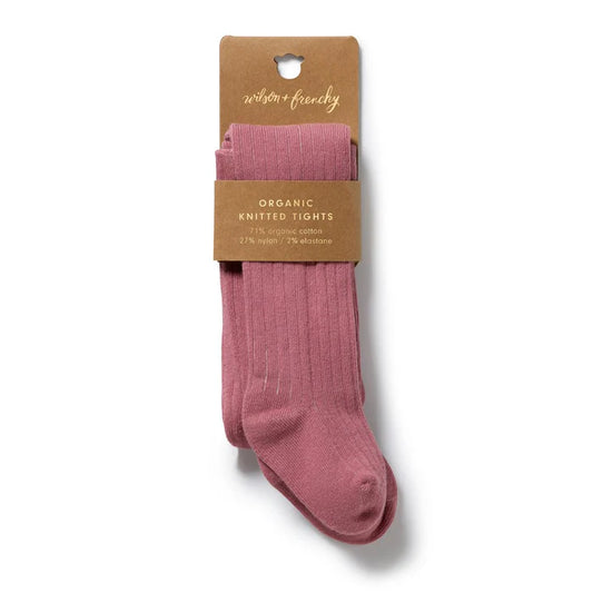 Wilson & Frenchy Plum Organic Ribbed Tights
