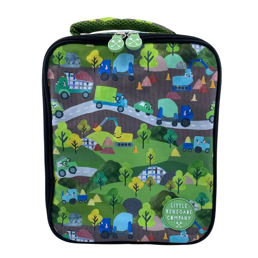 Little Renegade Company Wheels n Roads Insulated Lunch Bag
