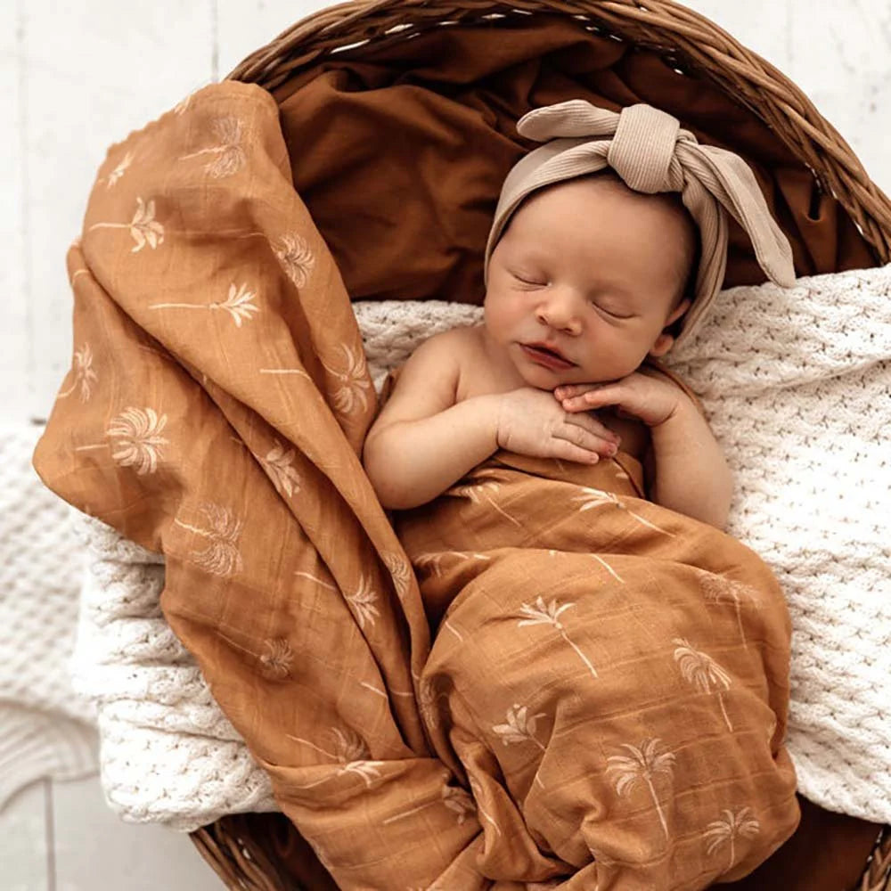 Snuggle Hunny Bronze Palm Organic Muslin Wrap