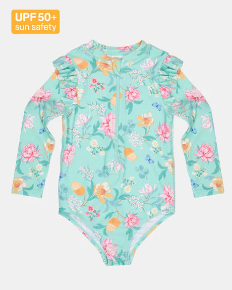Toshi Swim Bodysuit Ripple Waratah Mint