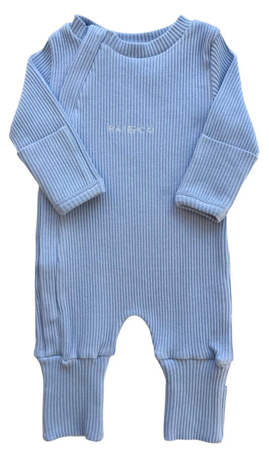 Rai & Co Ribbed Onesie Light Blue
