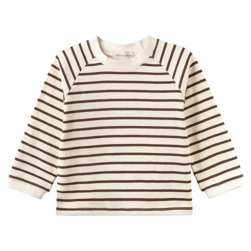 Designer Kidz Jack Rib Stripe Top Chestnut