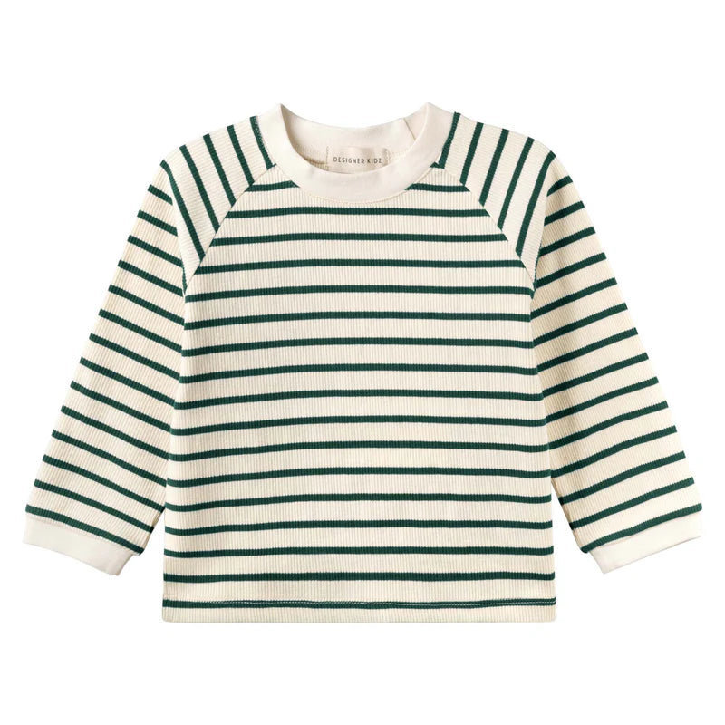 Designer Kidz Jack Rib Stripe Top Forest Green