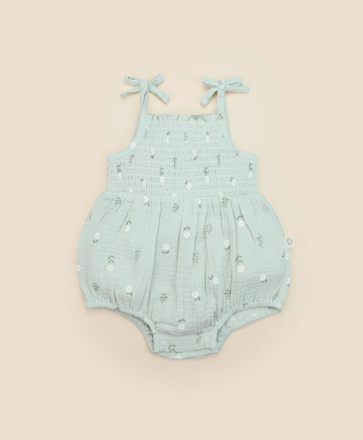 Lummi in Colour Muslin Bubble Romper Daisy Green