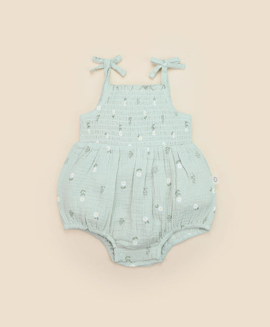 Lummi in Colour Muslin Bubble Romper Daisy Green