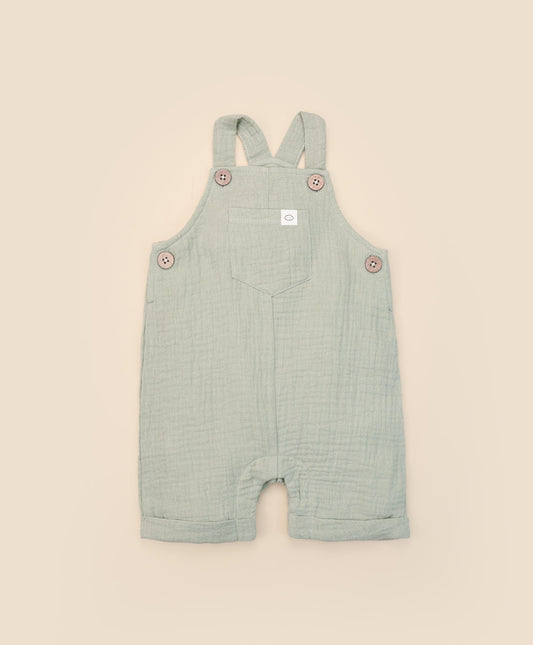 Lummi in Colour Muslin Romper Overall Dusk Green