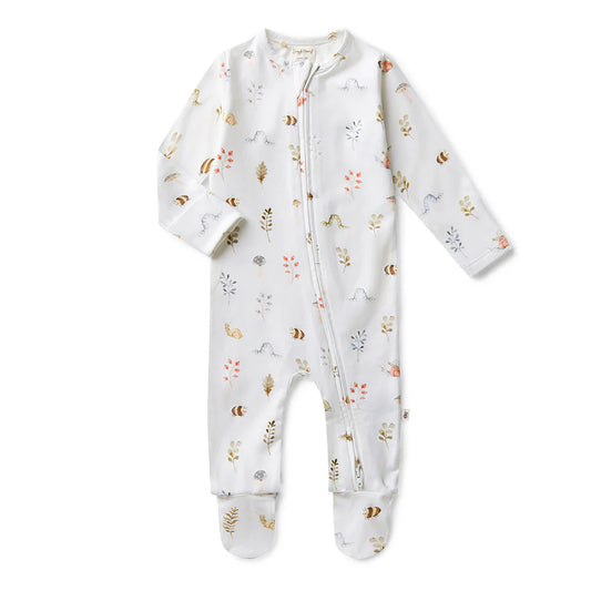 Snuggle Hunny Garden Friends Organic Snuggle Sleepsuit Zip Footie