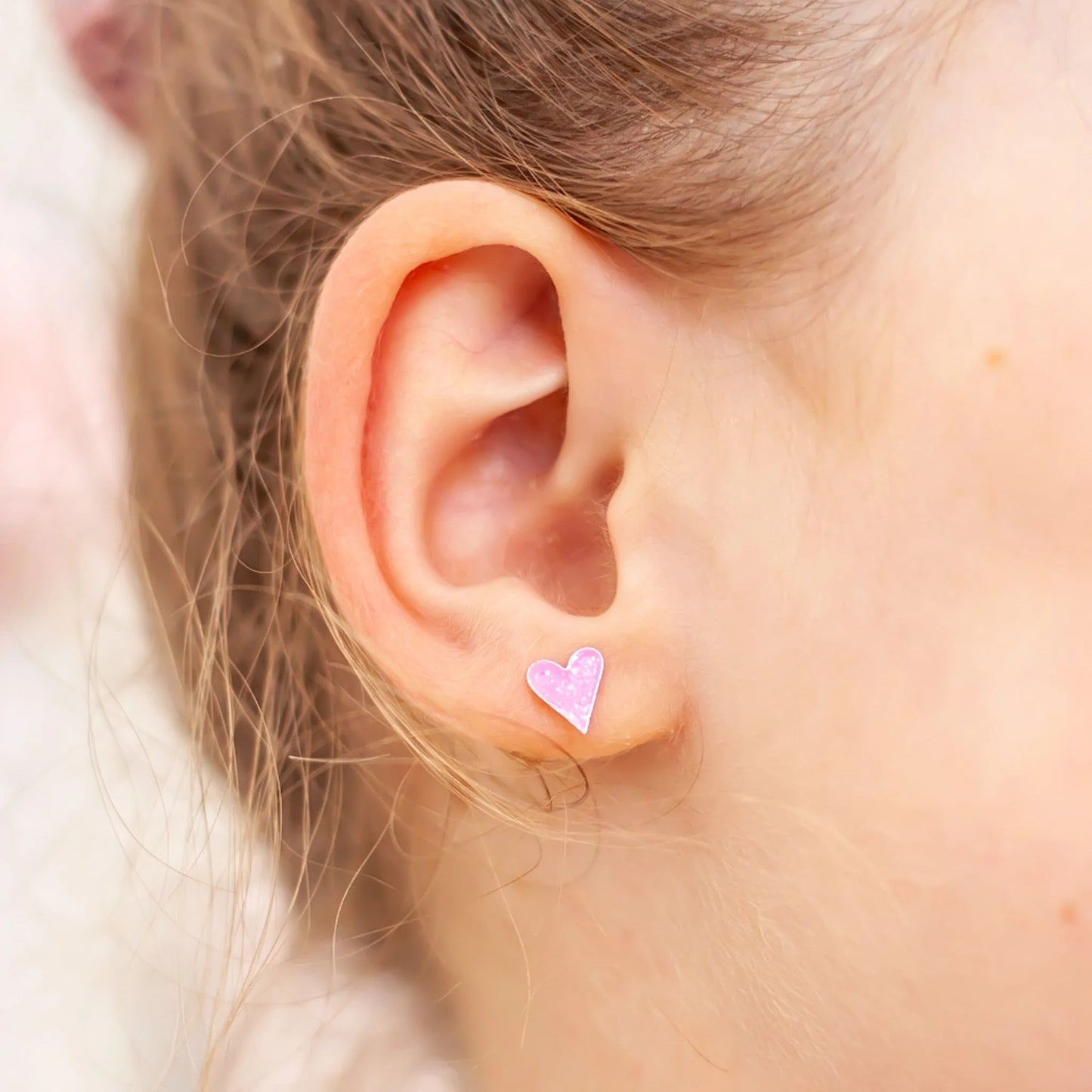 Lauren Hinkley Pink Glitter Heart Earrings