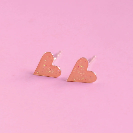 Lauren Hinkley Pink Glitter Heart Earrings